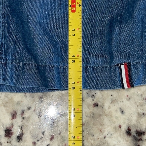 Tommy Hilfiger Girls Chambray Shirt Dress Size 3 Pearl Snap Toddler Denim Baby - Picture 7 of 7